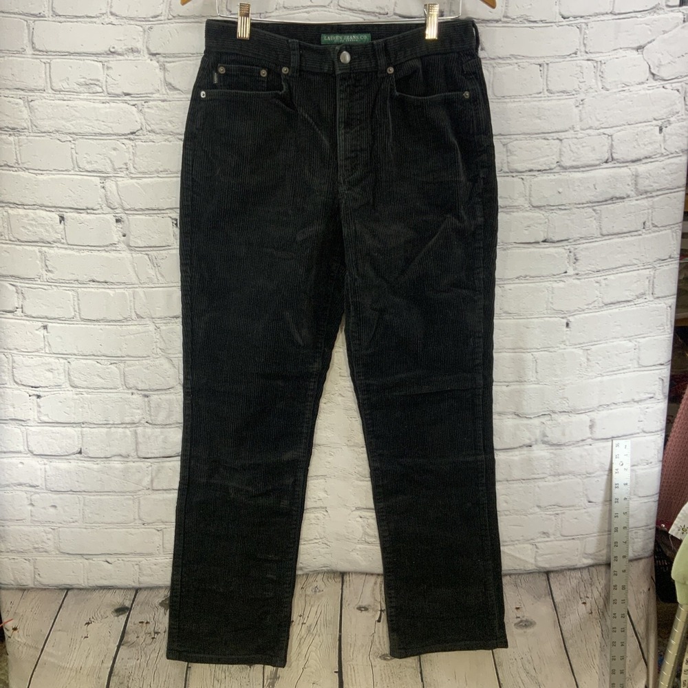Ralph Lauren Jeans Co Pants Womens Corduroy 8 Black 90's Vintage Grunge